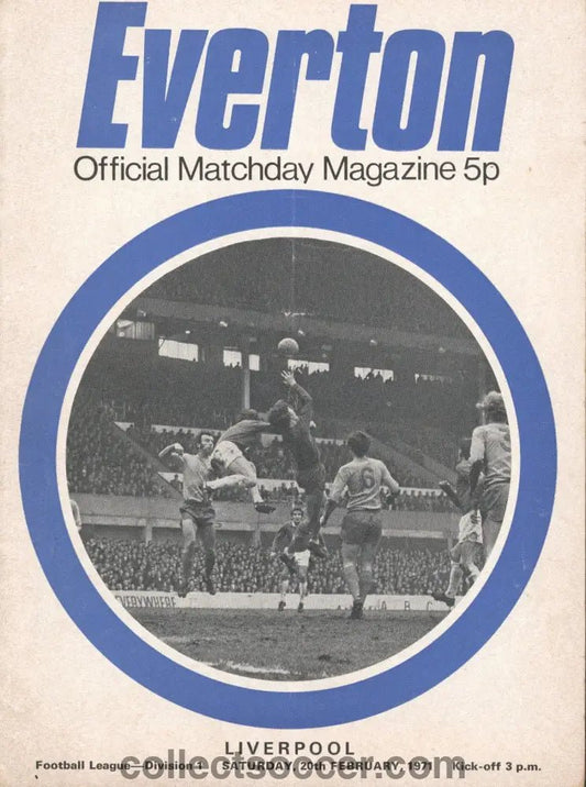 1971 - Everton v Liverpool official programme 20/02/1971 - Collect Soccer