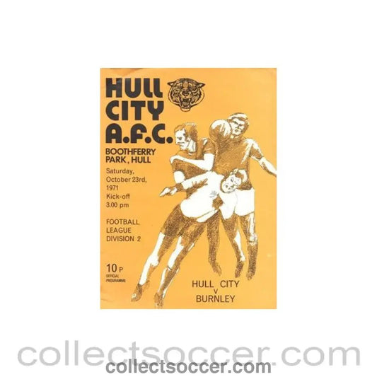 1971 - Hull City v Burnley official programme 23/10/1971 Football League Cup - Collect Soccer