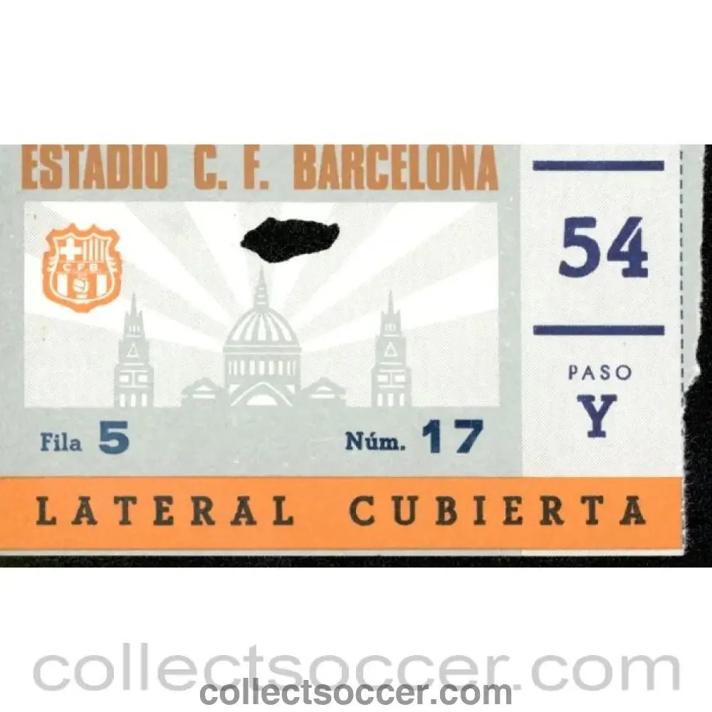 1971 Inter - Cities Fairs Cup Trophy Play - Off Official Programme and Ticket Barcelona v Leeds United - Collect Soccer