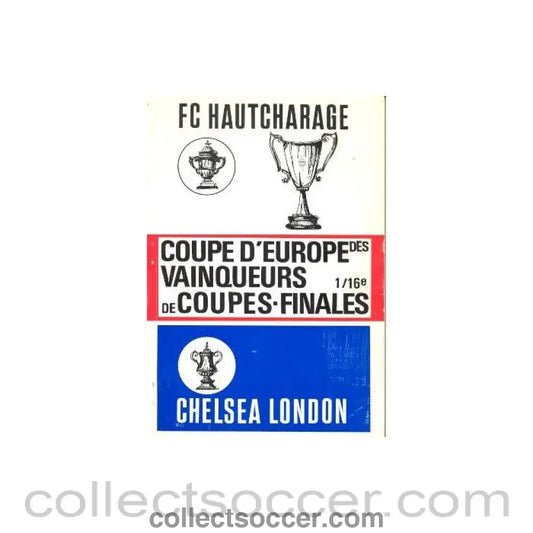 1971 - Jeunesse Hautcharage Luxembourg v Chelsea official programme 15/09/1971 European Cup Winners Cup Very rare!