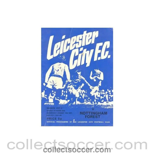 1971 - Leicester City v Nottingham Forest official programme 18/08/1971 Football League Cup - Collect Soccer
