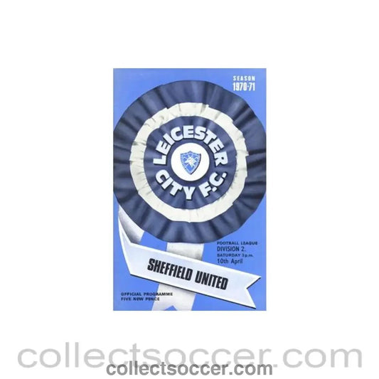 1971 - Leicester City v Sheffield United official programme 10/04/1971 Football League - Collect Soccer