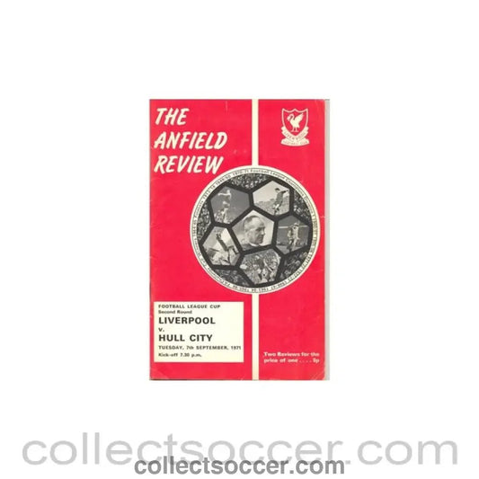 1971 - Liverpool v Hull City official programme 07/09/1971 - Collect Soccer