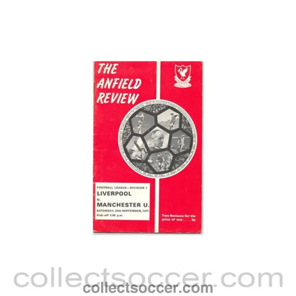 1971 - Liverpool v Manchester United official programme 25/09/1971 - Collect Soccer