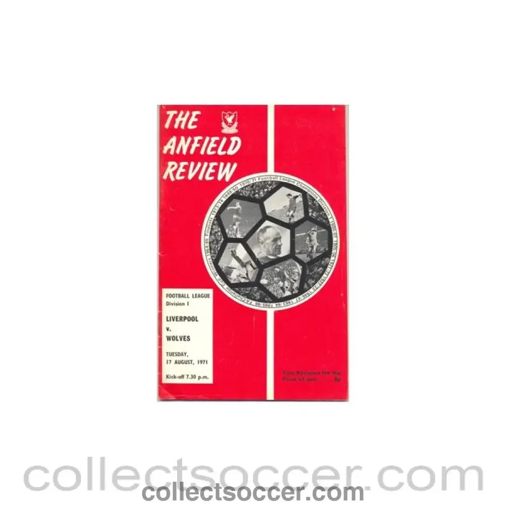 1971 - Liverpool v Wolverhampton Wanderers official programme 17/08/1971 - Collect Soccer