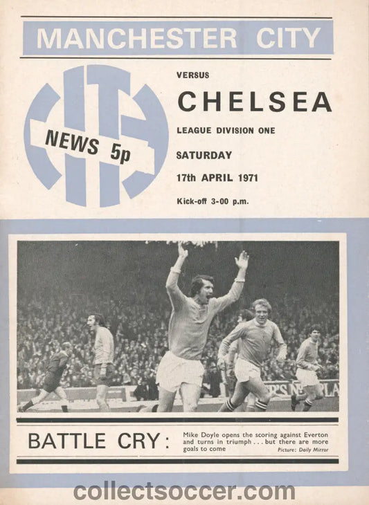 1971 Manchester City v Chelsea official programme 17/04/1971
