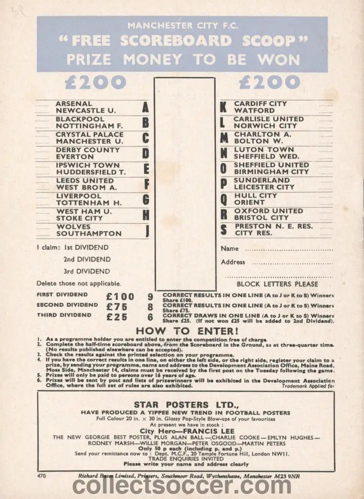 1971 Manchester City v Chelsea official programme 17/04/1971 - Collect Soccer