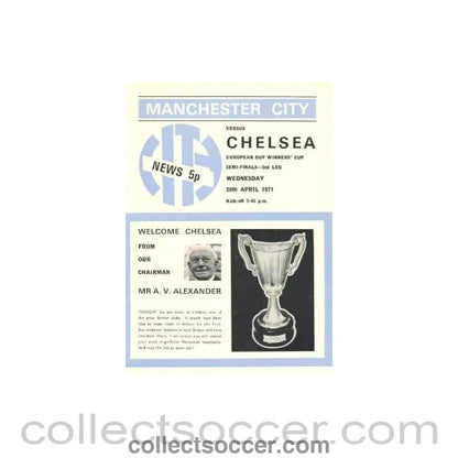 1971 - Manchester City vChelsea official programme 28/04/1971