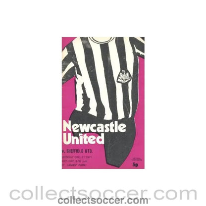 1971 - Newcastle United v Sheffield United official programme 27/12/1971 Football League - Collect Soccer