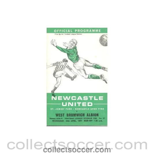 1971 - Newcastle United v West Bromwich Albion official programme 28/04/1971 Football League - Collect Soccer