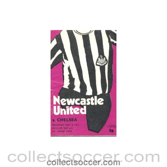 1971 - Newcastle United vChelsea official programme 04/12/1971