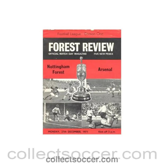 1971 - Nottingham Forest v Arsenal official programme 27/12/1971 Football League - Collect Soccer