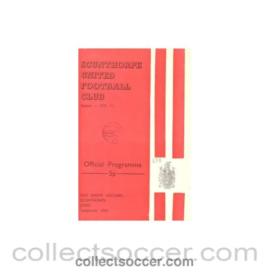 1971 - Scunthorpe United v Stockport County official programme 03/04/1971 Football League - Collect Soccer