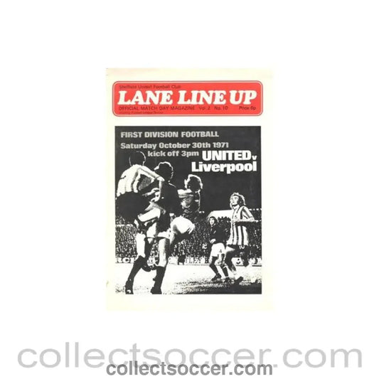 1971 - Sheffield United v Liverpool official programme 30/10/1971 Football League Cup - Collect Soccer