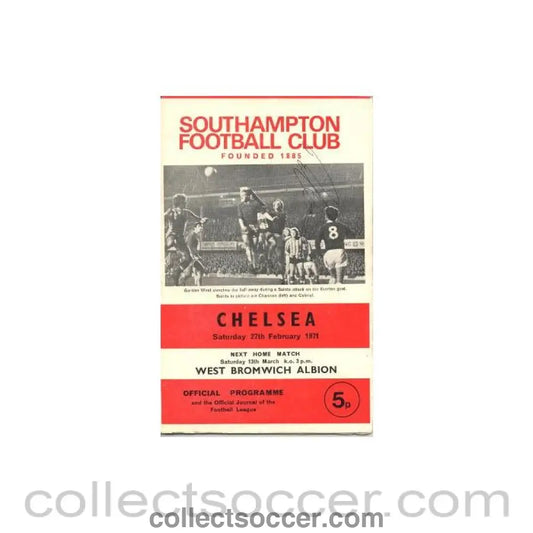 1971 - Southampton vChelsea official programme 27/02/1971