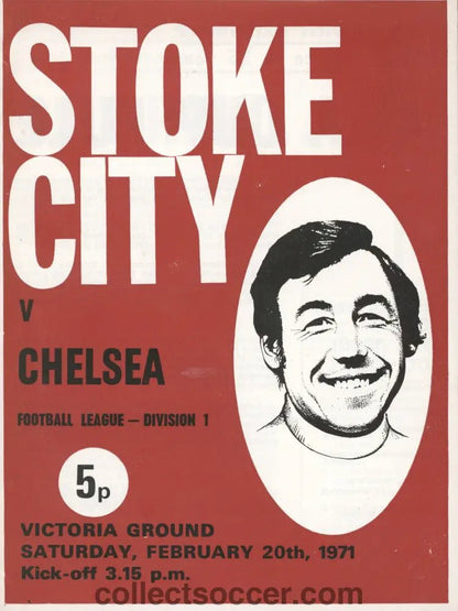 1971 Stoke City v Chelsea official programme 20/02/1971 - Collect Soccer