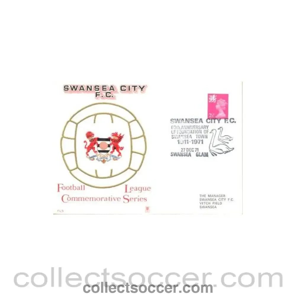 1971 - Swansea City First Day Cover 27/12/1971 - Collect Soccer