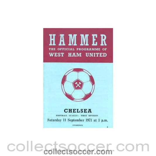 1971 - West Ham United vChelsea official programme 11/09/1971