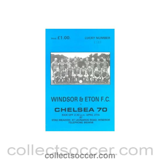 1971 - Windsor & Eton vChelsea 70 official programme 27/04/1971