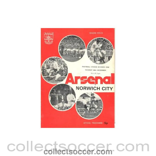 1972 - Arsenal v Norwich City official programme 26/12/1972