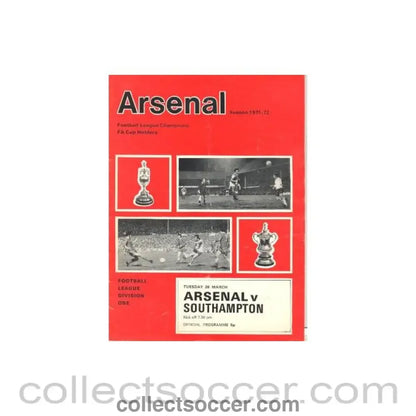 1972 - Arsenal v Southampton official programme 28/03/1972