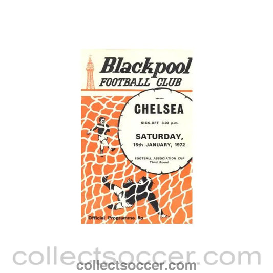 1972 - Blackpool v Chelsea official programme 15/01/1972