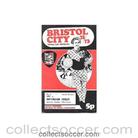 1972 - Bristol City v Nottingham Forest official programme 14/10/1972 Football League - Collect Soccer