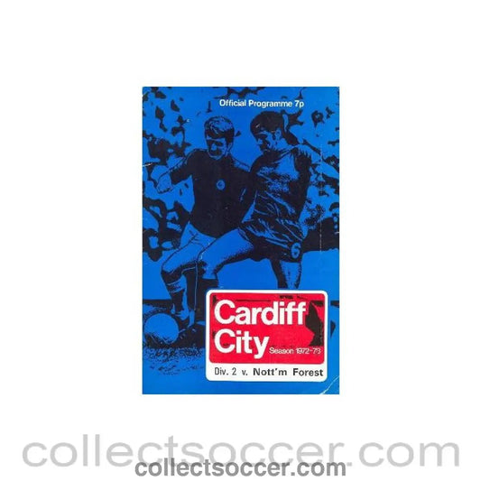 1972 - Cardiff City v Nottingham Forest official programme 11/11/1972 Football League - Collect Soccer