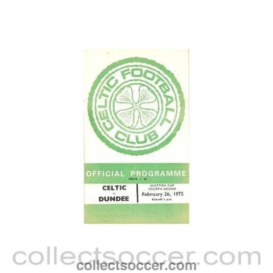 1972 - Celtic v Dundee official programme 26/02/1972 - Collect Soccer