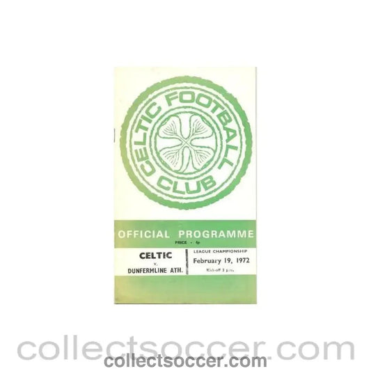 1972 - Celtic v Dunfermline official programme 19/02/1972 - Collect Soccer