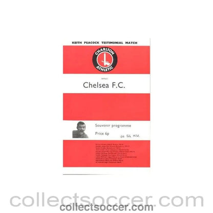 1972 - Charlton Athletic vChelsea official programme 08/02/1972 - Collect Soccer