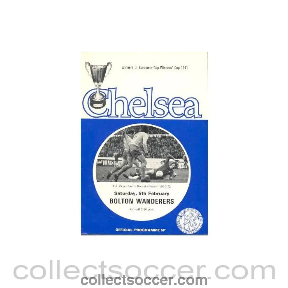1972 - Chelsea v Bolton Wanderers official programme 05/02/1972 - Collect Soccer