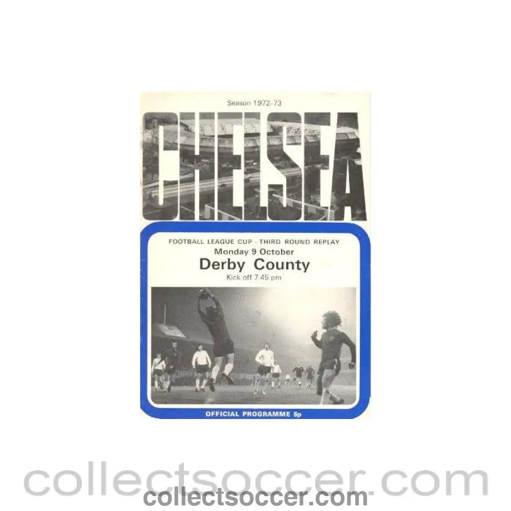 1972 - Chelsea v Derby County official programme 09/10/1972 - Collect Soccer