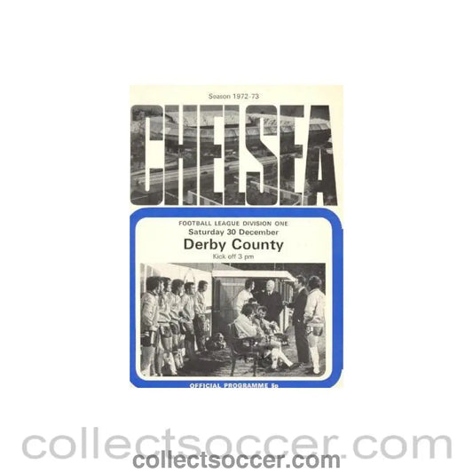 1972 - Chelsea v Derby County official programme 30/12/1972