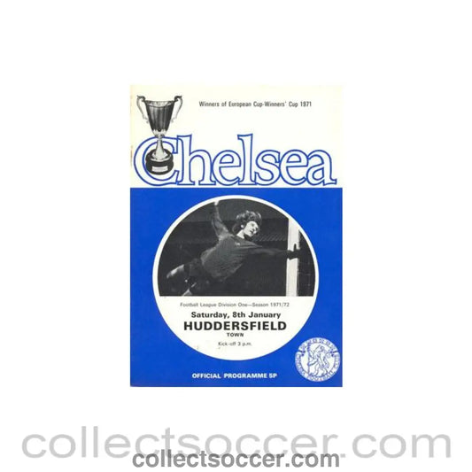 1972 - Chelsea v Huddersfield official programme 08/01/1972 Football League token missing and hence half price