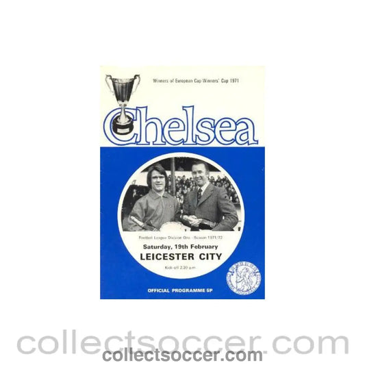 1972 - Chelsea v Leicester City official programme 19/02/1972