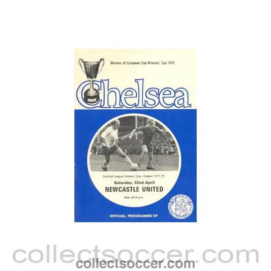 1972 - Chelsea v Newcastle United official programme 22/04/1972