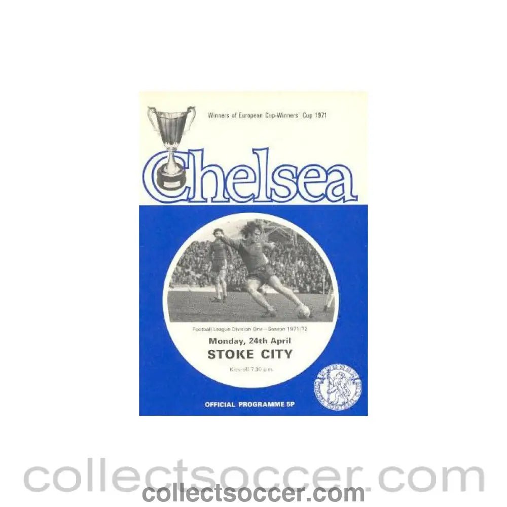 1972 - Chelsea v Stoke City official programme 24/04/1972 - Collect Soccer