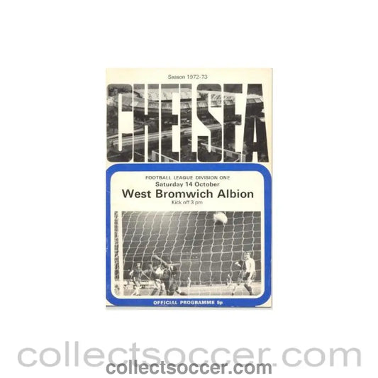 1972 - Chelsea v West Bromwich Albion official programme 14/10/1972