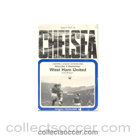 1972 - Chelsea v West Ham United official programme 09/09/1972
