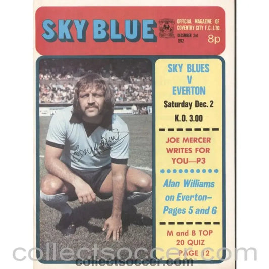 1972 - Coventry City v Everton Programme 2/12/1972 - Collect Soccer
