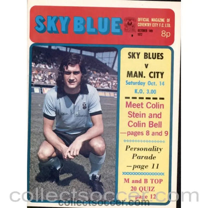1972 - Coventry City v Manchester City Programme 14/10/1972 - Collect Soccer