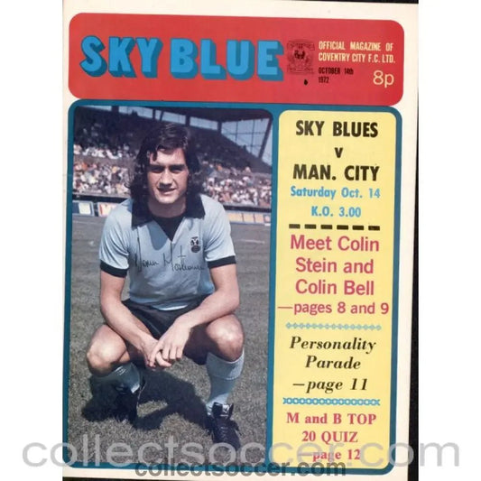 1972 - Coventry City v Manchester City Programme 14/10/1972 - Collect Soccer