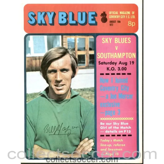 1972 - Coventry City v Southampton Programme 19/08/1972 - Collect Soccer