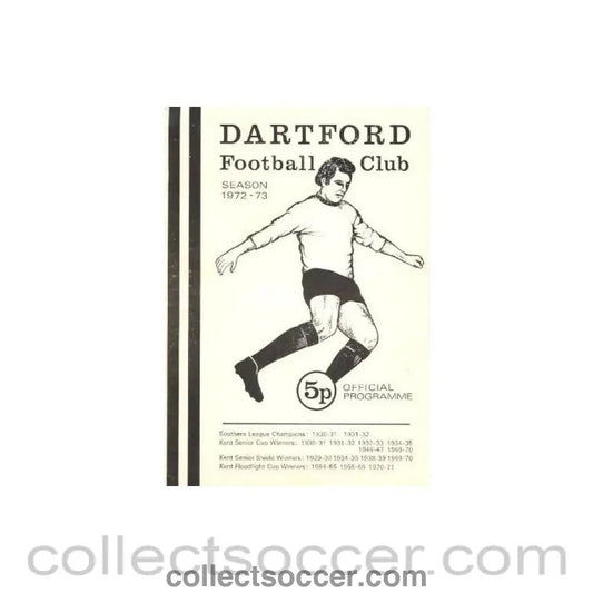 1972 - Dartford v Wimbledon official programme 19/09/1972 - Collect Soccer