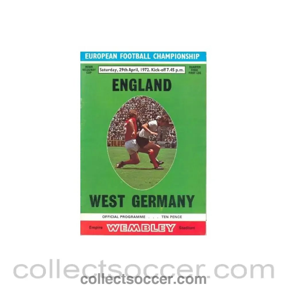 1972 England v West Germany official programme 29/04/1972 - Collect Soccer