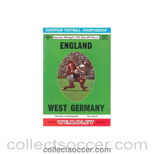 1972 England v West Germany official programme 29/04/1972 - Collect Soccer