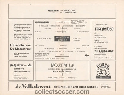 1972 European Cup Final Official Programme Ajax v Inter Milan