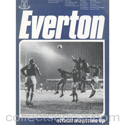 1972 - Everton v Wolverhampton Wanderers Programme 9/12/1972 - Collect Soccer