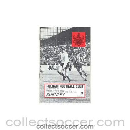 1972 - Fulham v Burnley programme 19/08/1972 - Collect Soccer